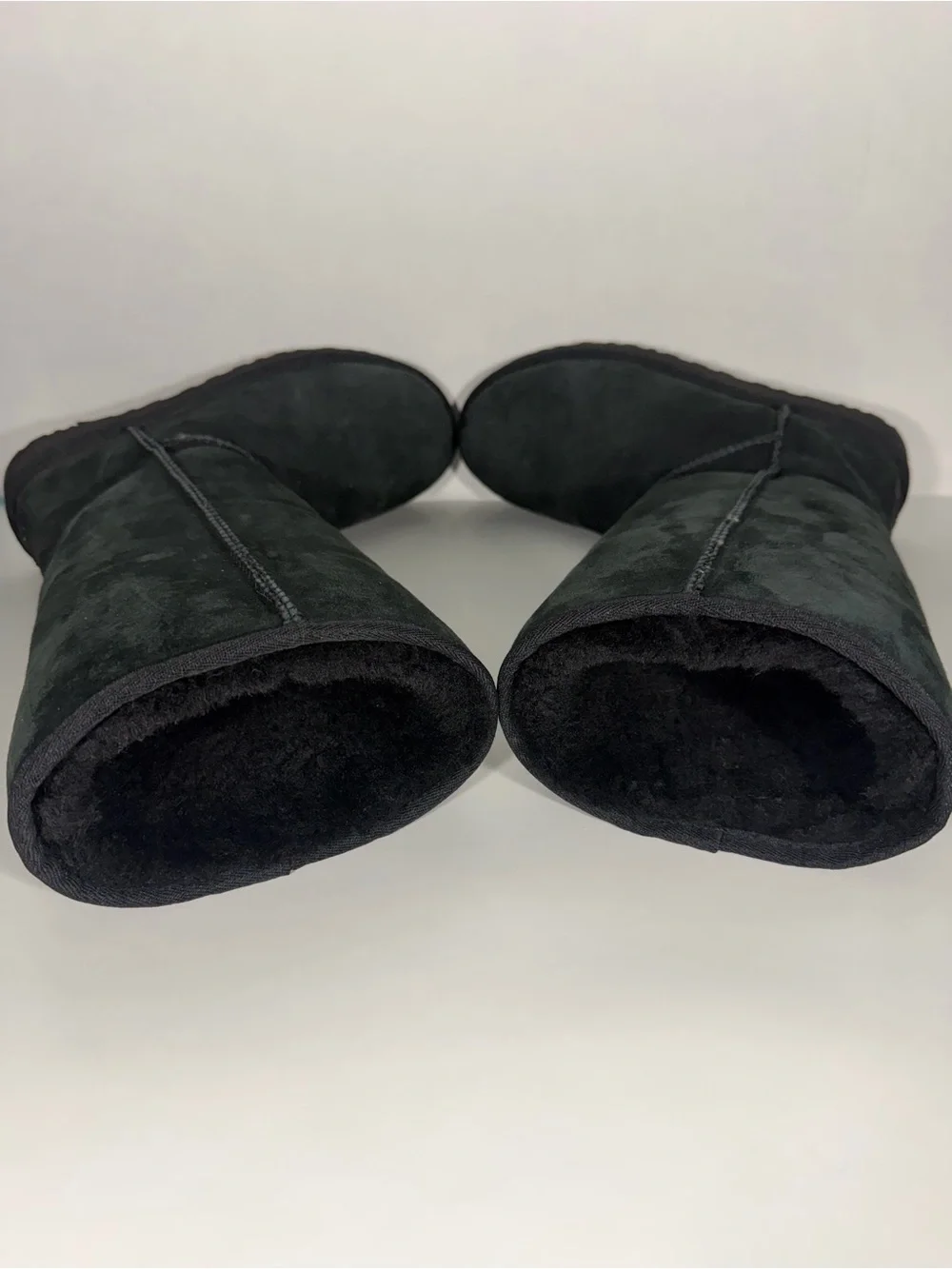 UGG Classic Tall Black Suede Sheepskin Boots Womens Size 7.5 Genuine Winter